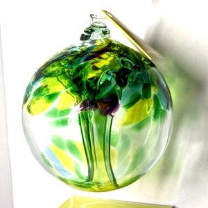 Kitras Art Glass Tree of Enchantment Spring Hand Blown in Box w/ Tag 6" Green
